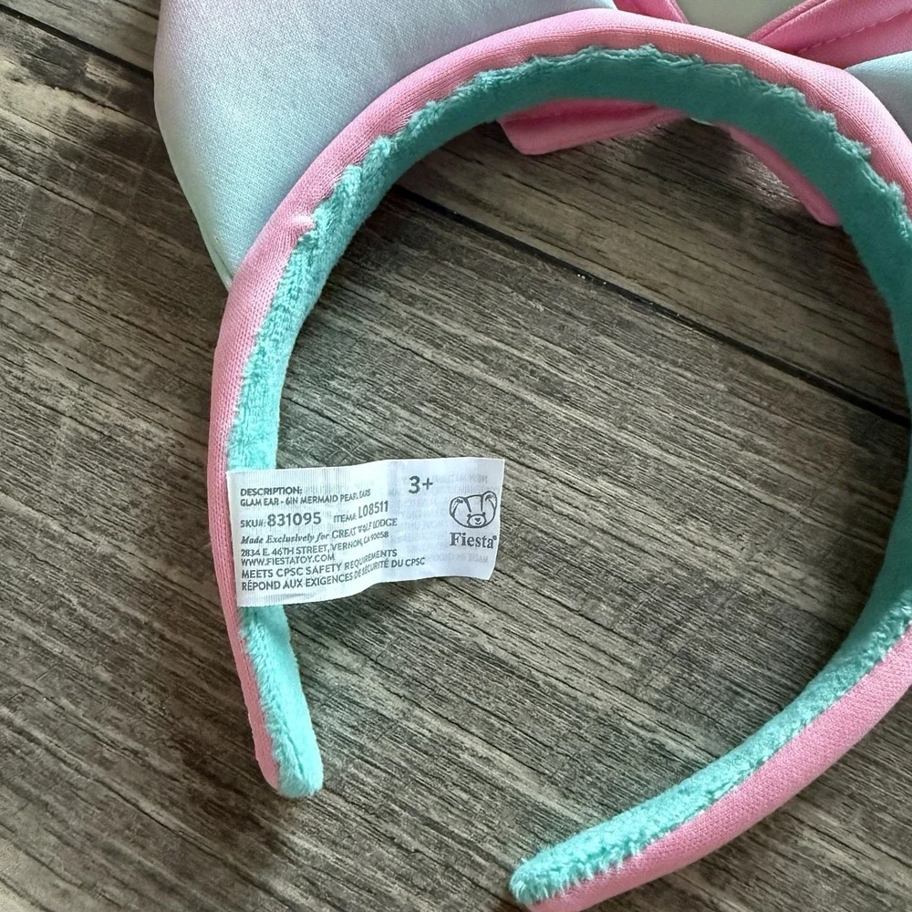 Fiesta Great Wolf Lodge Glam Ears Mermaid Purple Bow & SeaShell GWL White Pearls